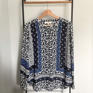 LOFT multi-print blouse, Small, Like New